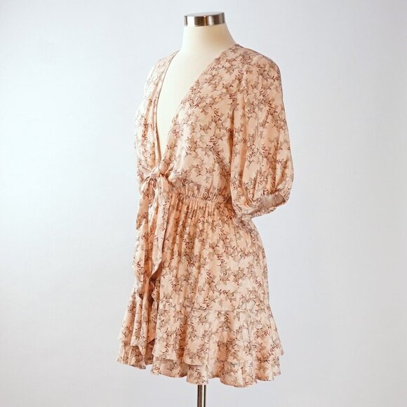 Shore Brand Malta Mini Dress Pastel Pink Floral Ruffle - Size Small - NWT - Picture 2 of 9